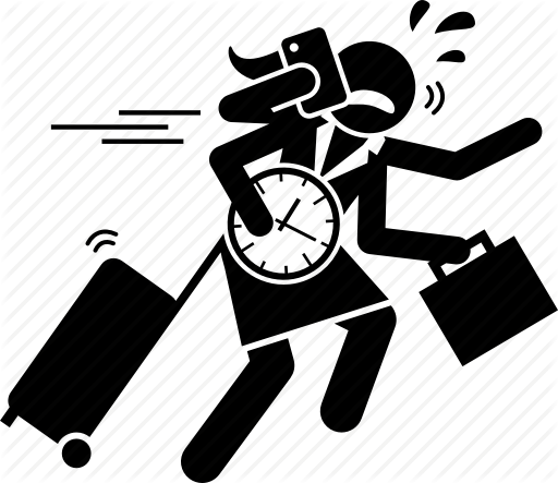 512x443 Business, Businesswoman, Busy, Late, Rushing, Woman Icon