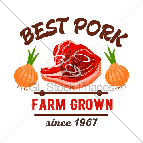 500x500 Butcher Shop Best Pork Meat Vector Icon Gl Stock Images