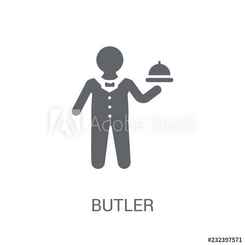 500x500 Butler Icon Trendy Butler Logo Concept On White Background