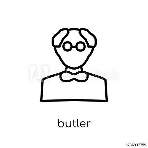 500x500 Butler Icon Trendy Modern Flat Linear Vector Butler Icon On White