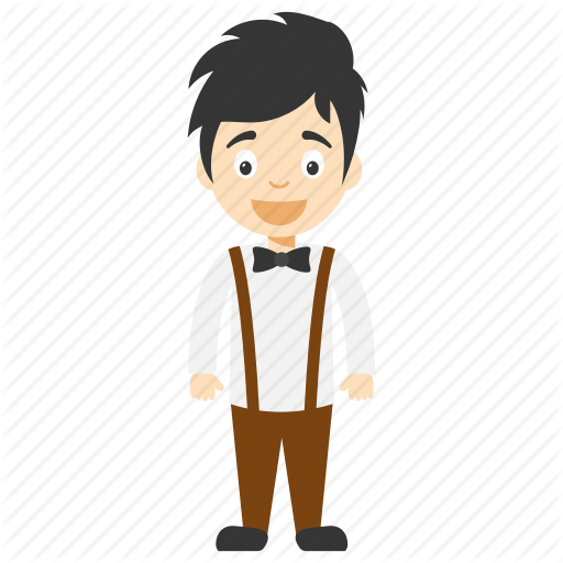 512x512 Cartoon Child Waiter, Cartoon Kid Butler, Kid Butler Character