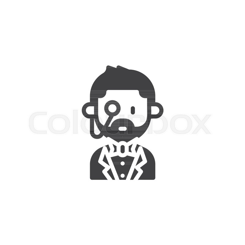 800x800 Old Butler Portrait Vector Icon Stock Vector Colourbox