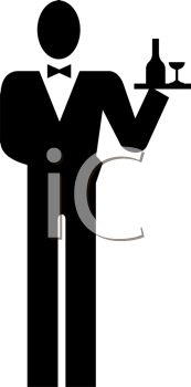 173x350 Silhouette Of A Butler Icon