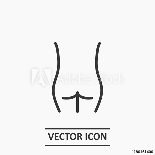 500x500 Outline Butt Icon Illustration Vector Symbol