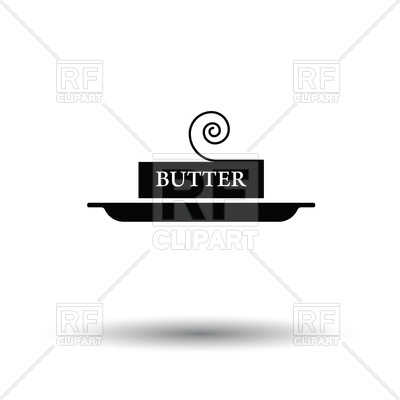 400x400 Butter Icon On White Background With Shadow Vector Image Of Food