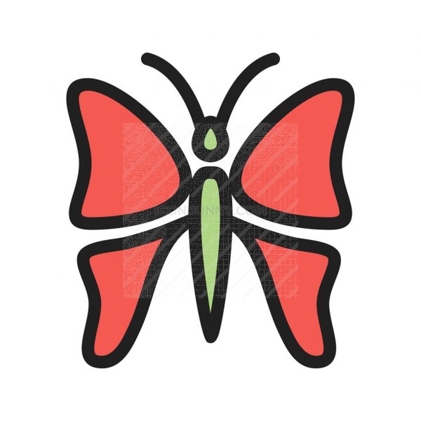 600x600 Butterfly Line Filled Icon