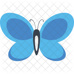 256x256 Common Blue Butterfly Icon Of Flat Style