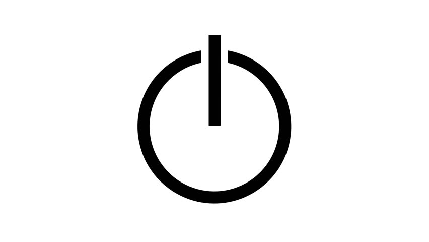 852x480 Turn On Power Button Icon Stock Footage Video