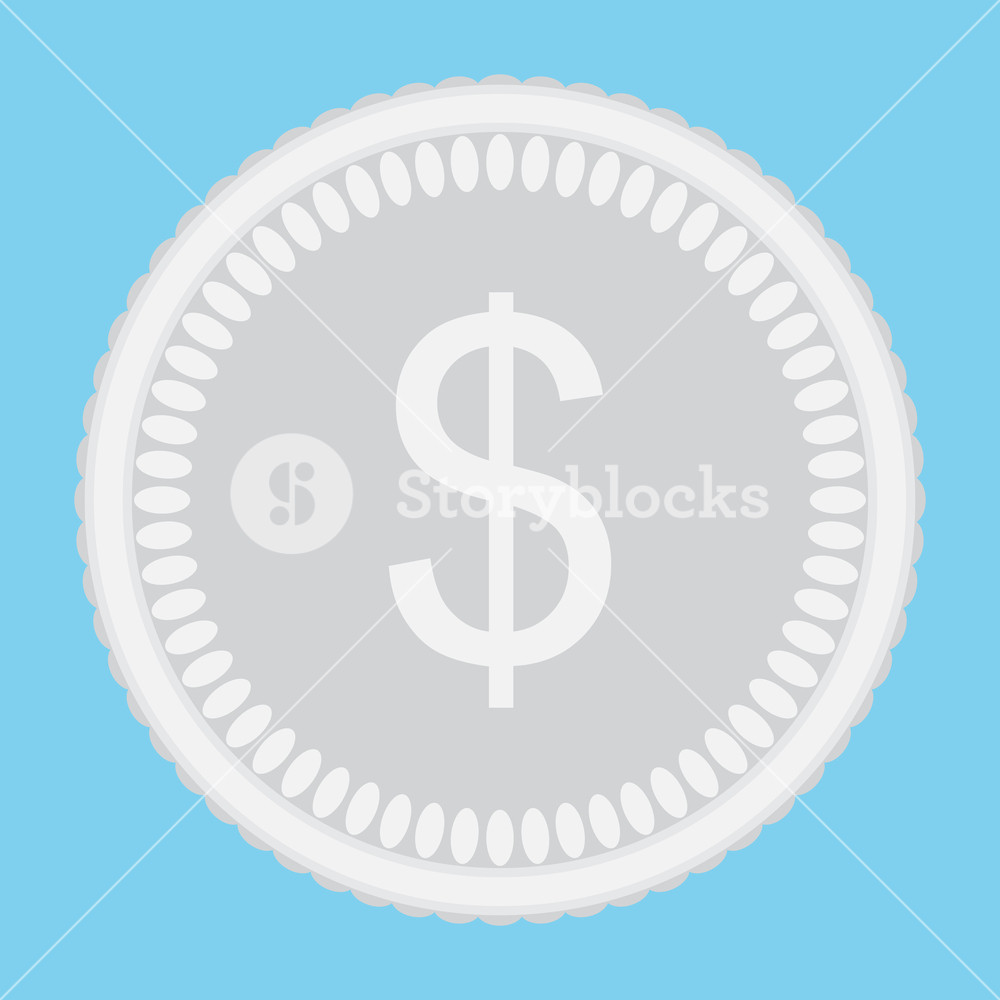1000x1000 Silver Coin Money Icon Flat Isolated Silver Coin Vector
