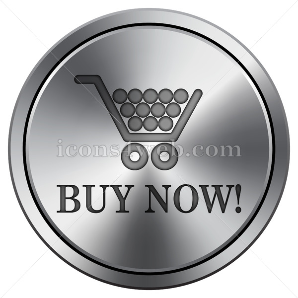 600x600 Buy Now Shopping Cart Icon Round Icon Imitating Metal