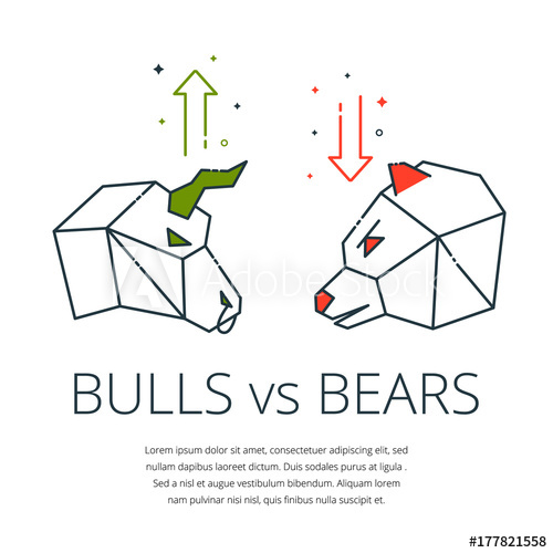 500x500 Traders Symbols,bear And Bull Icon With Buy Sell Arrow