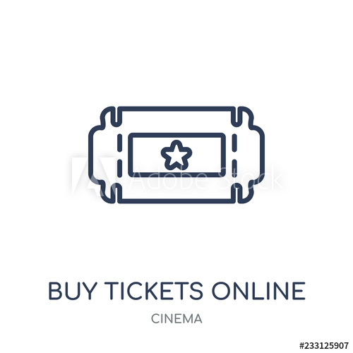 500x500 Buy Tickets Online Icon Buy Tickets Online Linear Symbol Design