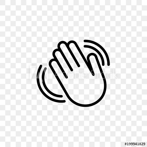 500x500 Hand Waving Vector Icon Of Hello Welcome Or Goodbye Gesture Line