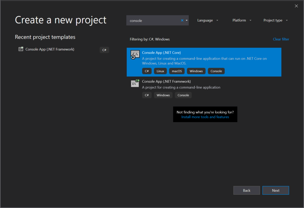 1026x703 Use Visual Studio To Create Your First C Console App Microsoft Docs