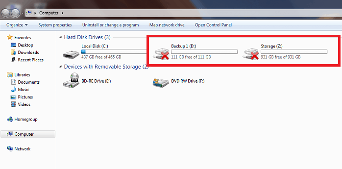 698x345 How To Remove The Red X Icon From Your Drives