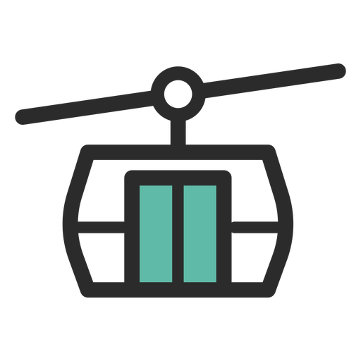 512x512 Cable Car Colored Stroke Icon