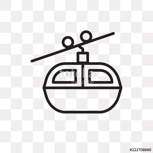 500x500 Cable Car Icon On Transparent Background Modern Icons Vector