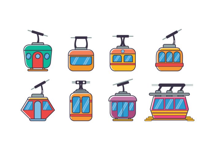 700x490 Cable Car Flat Icon