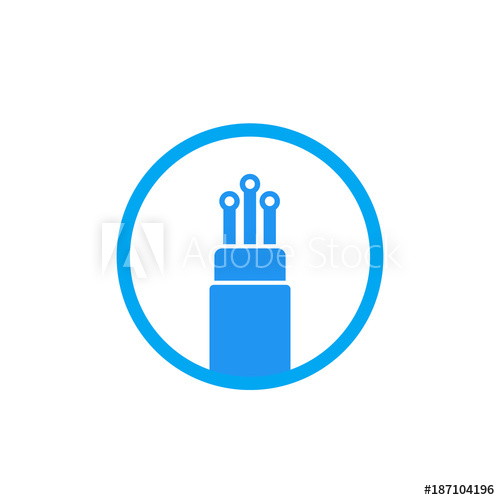 Optic Fiber Cable Icon On White 500x500 Optic Fiber Cable Icon On White