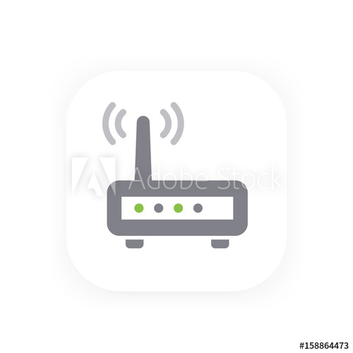 500x500 Router Vector Icon, Wifi Modem Vector Illustration