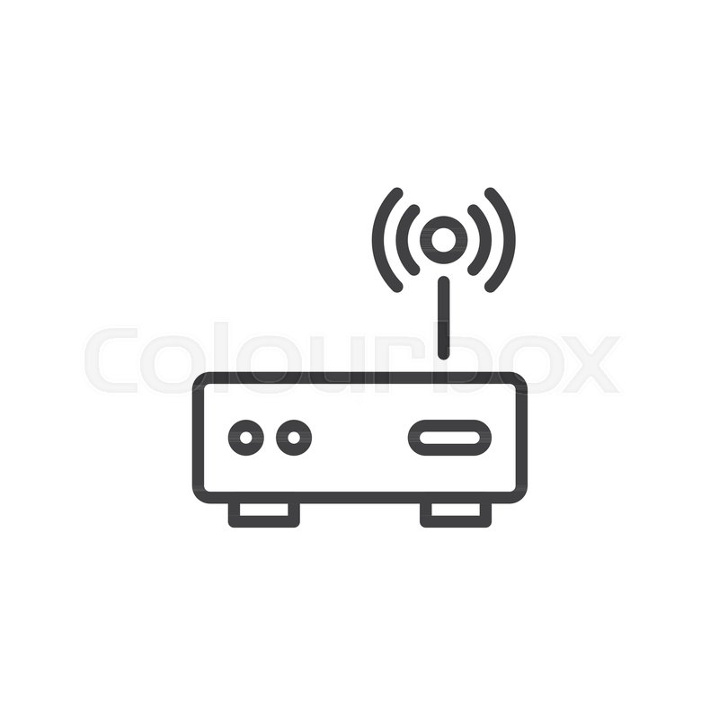 800x800 Wi Fi Modem Outline Icon Linear Style Stock Vector Colourbox