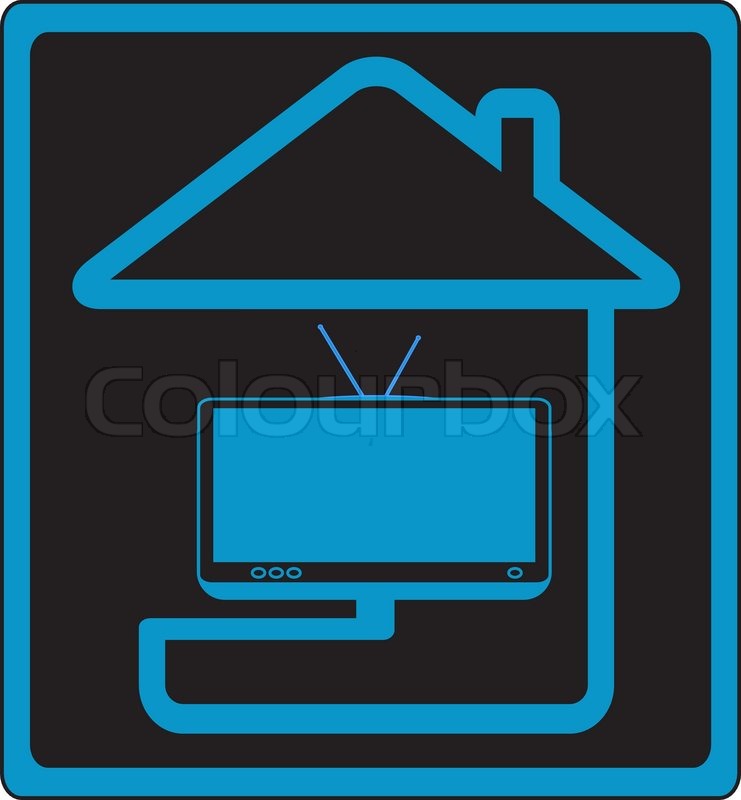 741x800 Vector Icon With House And Modern Tv Stock Vector Colourbox