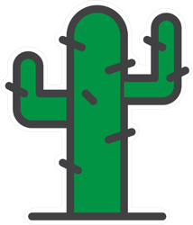 214x250 Cartoon Cactus Icon Sticker
