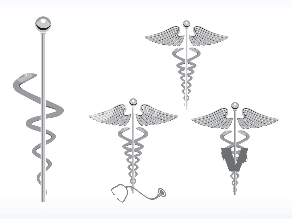 1000x750 Medical Caduceus Icon Set Royalty Free Stock Image
