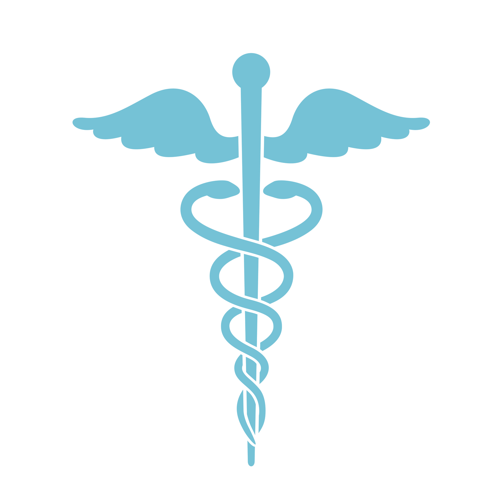 1732x1732 Medical Icon Minimal Flat Blue Caduceus Symbol On White Backgro