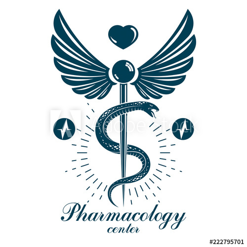 500x500 Pharmacy Caduceus Icon, Medical Logo Created With Heart Shape