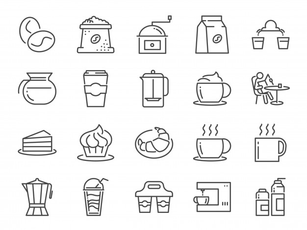 626x469 Coffee Shop And Cafe Icon Set Vector Premium Download