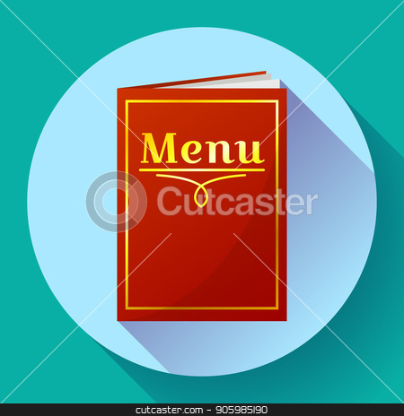 450x464 Cafe, Restaurant Red Menu Book Icon In Flat Style Stock Vector
