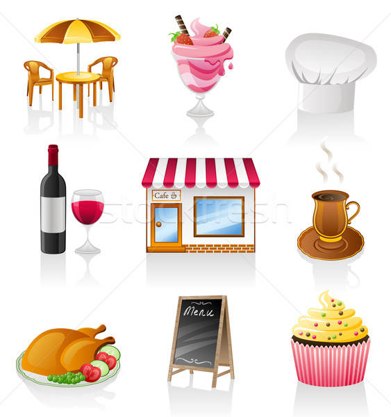 563x600 Cafe Icon Set Vector Illustration Nataliya Kalabina