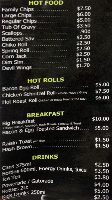 394x700 Icon Takeaway Cafe Menu, Menu For Icon Takeaway Cafe, St Clair