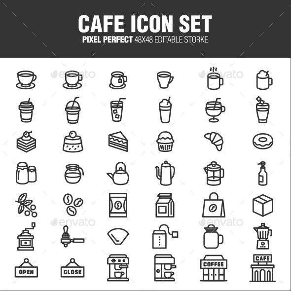 590x590 Cafe Icon Set