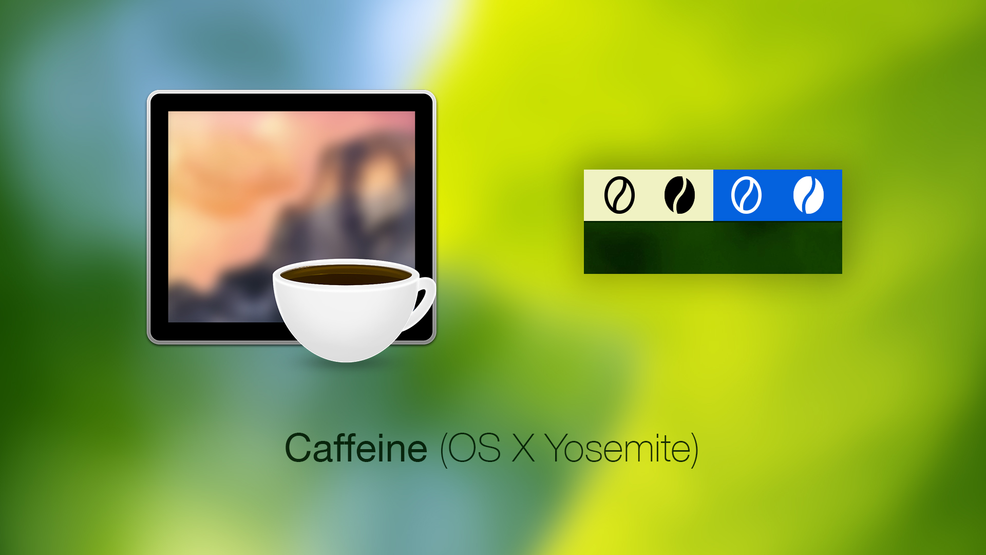 1920x1080 Caffeine Icon + Menubar Icons