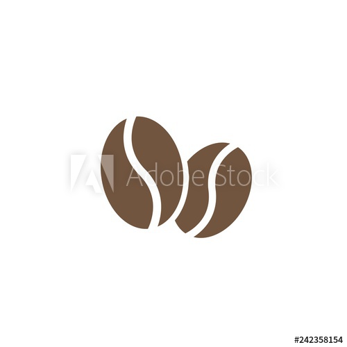 500x500 Coffee Beans Icon Caffeine Symbol Flat Vector Illustration