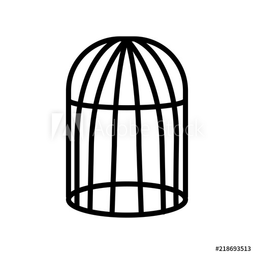 500x500 Cage Icon Vector Isolated On White Background, Cage Sign
