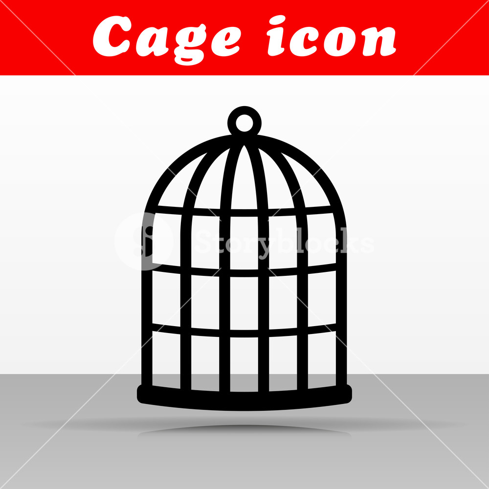 1000x1000 Illustration Of Bird Cage Vector Icon Design Royalty Free Stock