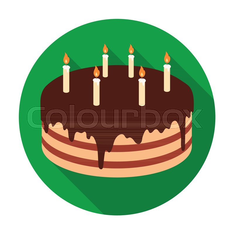 800x800 Chocolate Cake Icon In Flat Design Stock Vector Colourbox