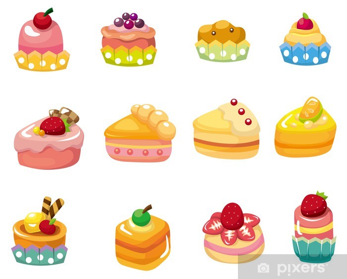 700x562 Cartoon Cake Icon Wall Mural