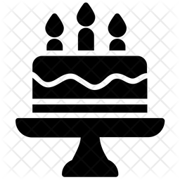 256x256 Birthday Cake Icon Of Glyph Style