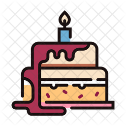 256x256 Birthday Cake Icon Of Colored Outline Style