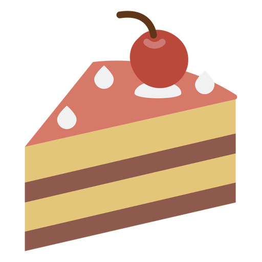 512x512 Cherry Cake Slice Flat Icon