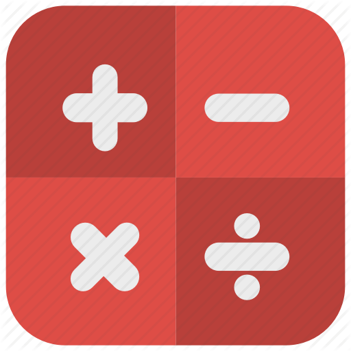 512x512 App Icon, Calculation, Calculator, Red, Round Icon Icon
