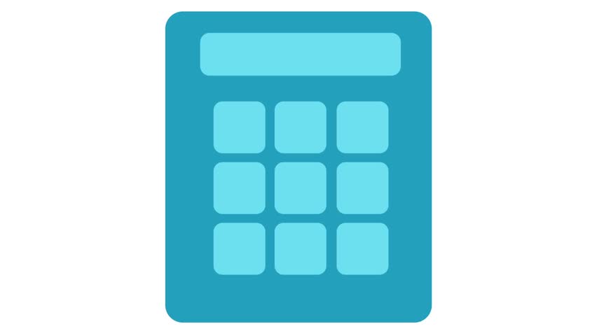 852x480 Animated Cartoon Calculator Icon Isolated Stock Footage Video