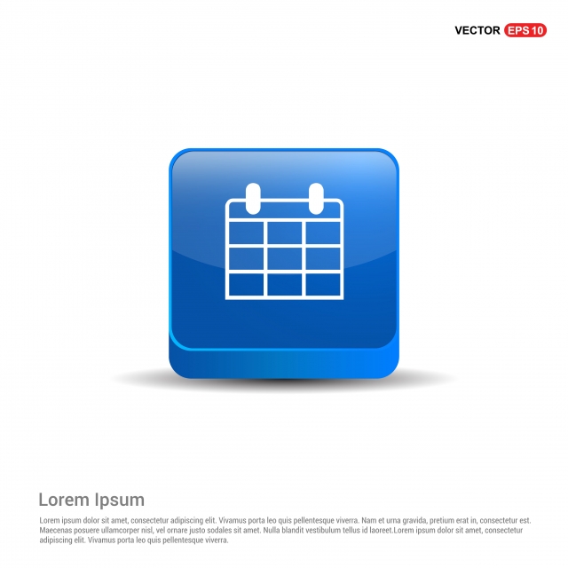 640x640 Business Calendar Icon Blue Button, Background, Black, Calendar