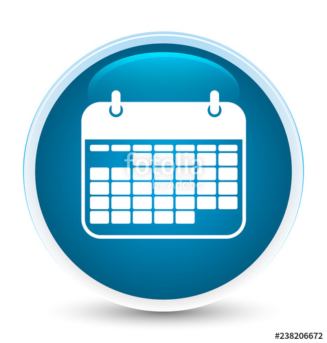 476x500 Calendar Icon Special Prime Blue Round Button Stock Image