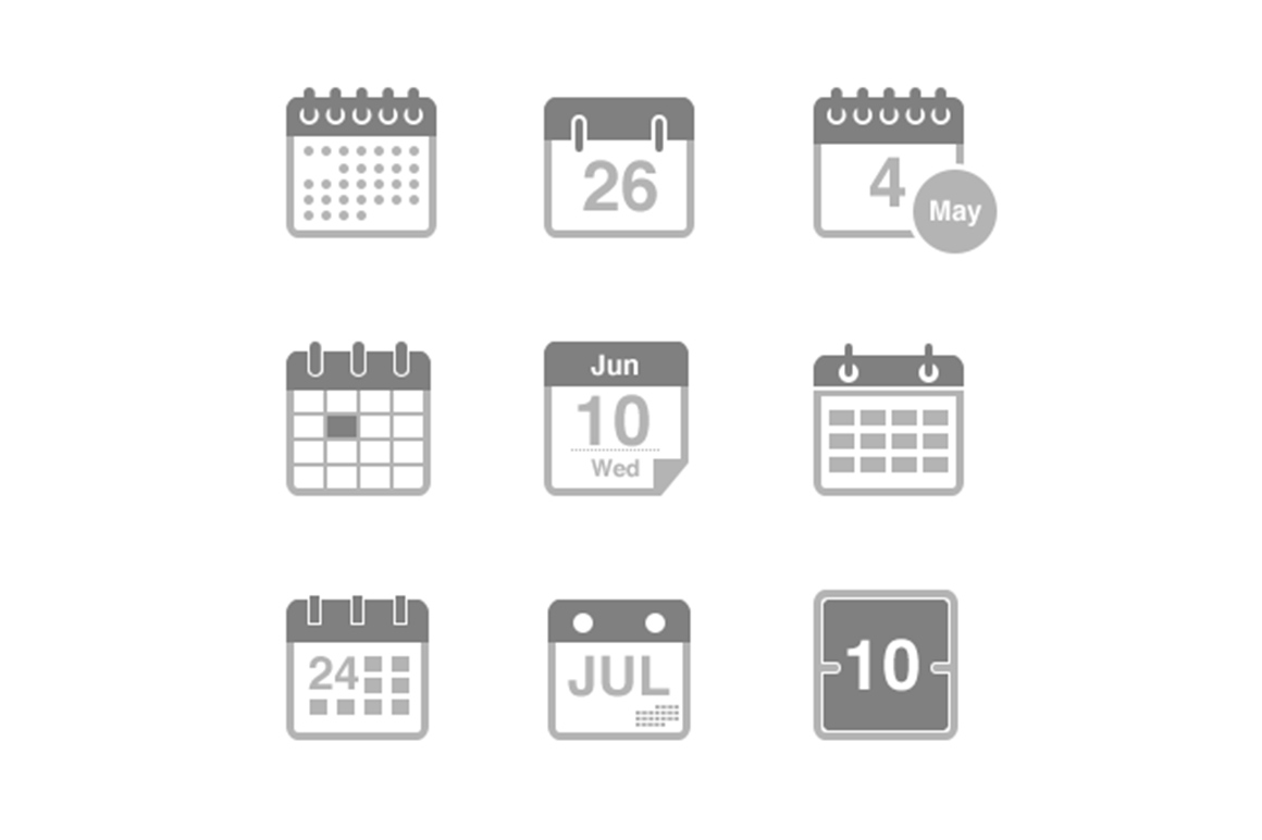 1160x772 Calendar And Date Icons