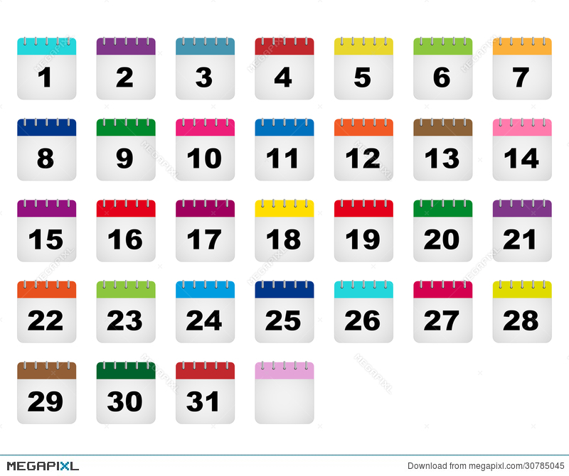 800x670 Calendar Days Icons Illustration